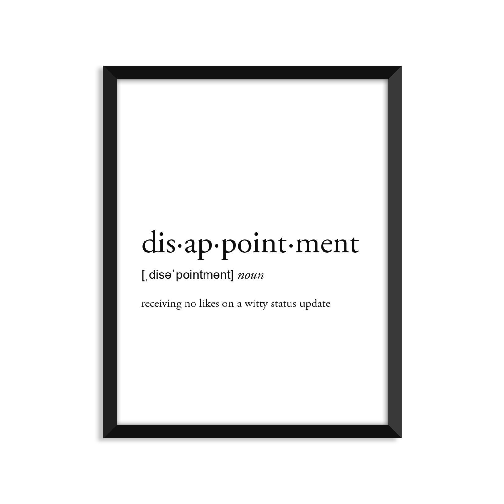 Amazon.com: Disappointment definition - Unframed art print poster or  greeting card : Home & Kitchen