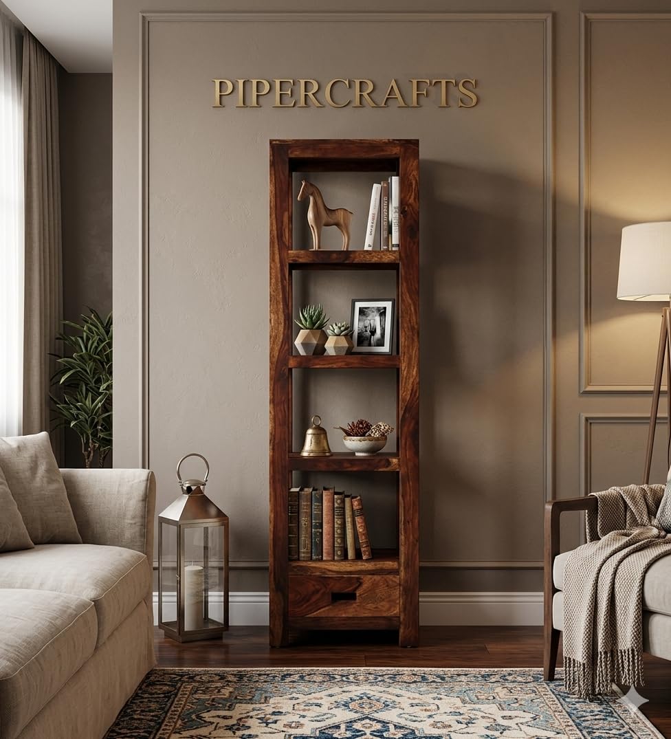 Sheesham Wood Book Shelf - Already Assembled - Bookshelf for Home - Book Rack for Study Room | Open Book Shelf for Office, Library, Bedroom, Living Room - Provincial Teak Finish-image-13
