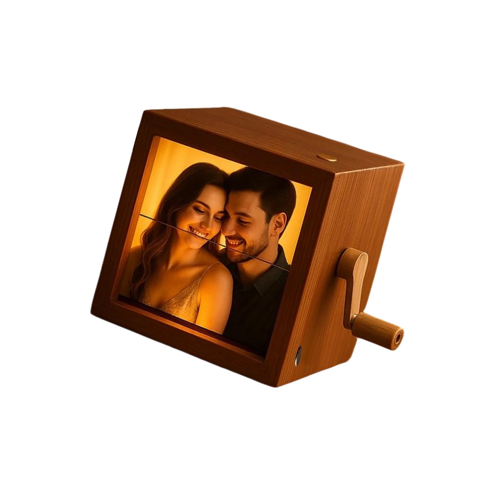 Mechanical Flipping Photo Book Offering LED Lighting and Memories Engravings Texture Suitable for Various Occasion LED Photo Box Frame Rotating Display Customizable Memory