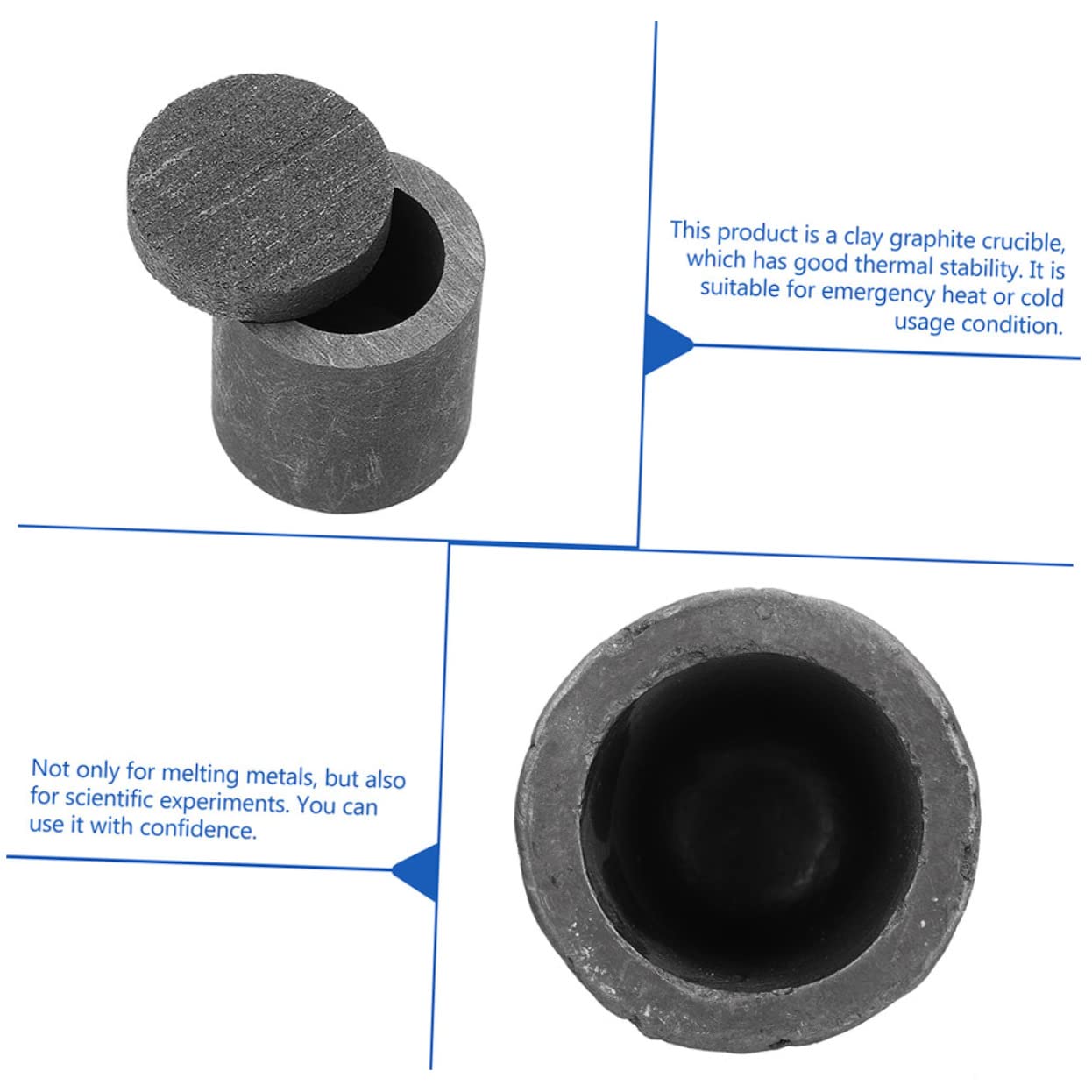 HAPINARY Laboratory Crucible Small Smelting Tool Graphite Crucibles High Purity Cover Smelting Pot