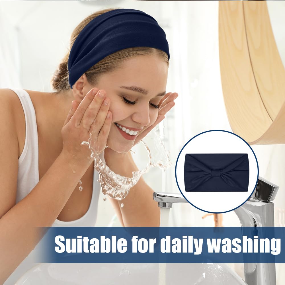flintronic 6Pcs Women's Elastic Headbands, Wide Bow Hairband, Fashion Yoga Hair Bands, Wraps Bow-Knot Cute Hair Bands - Image 3