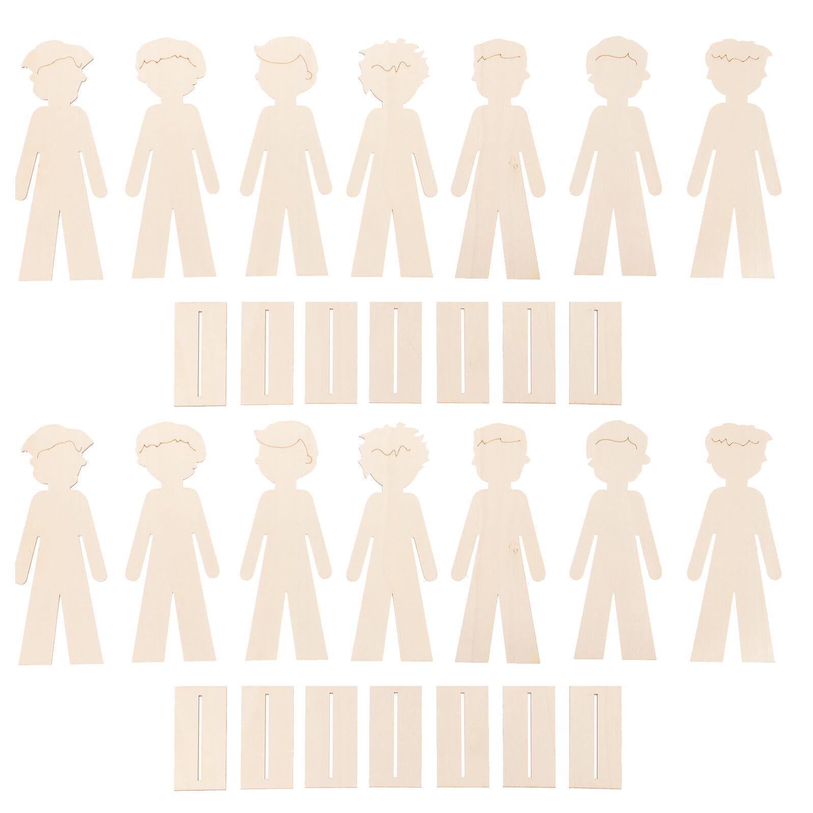 HOMSFOU 40 Unidades Figuras de Madera sin Terminar Recortes de Madera Forma para Manualidades para Pintar Decoración DIY para Fiestas y Suministros Escolares