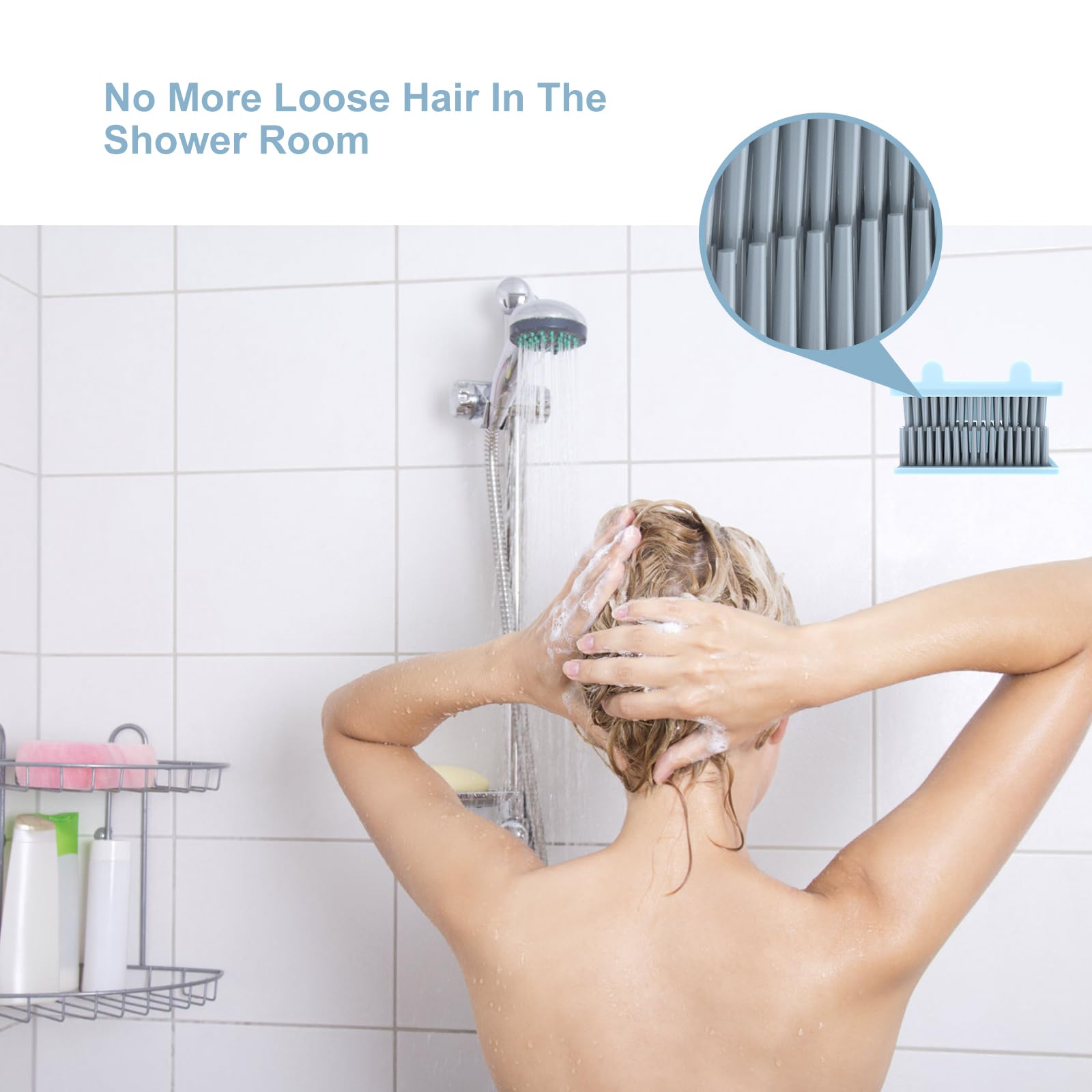 De Haarvanger Voor Op De Douchewand,Silicone Haarval Voorkomt Verstopping Zuilvormig - Anti Verstopping Zuignap Haar Collector Voor Keuken Badkamer Douche