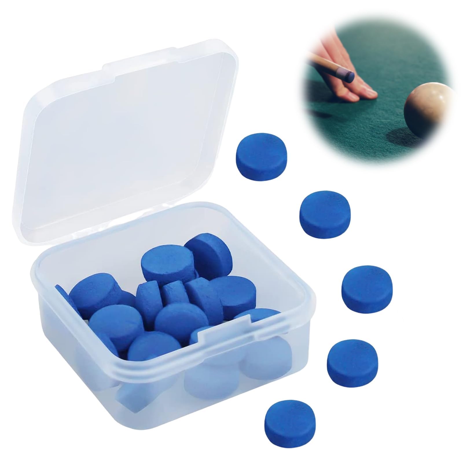 20 Pcs Pool Cue Tips, 10mm Snooker Cue Tips, Blue Diamond Cue Tips, Snooker Cues Tip, Leather Pool Stick Holder, Diamond Tip Blue Billiard Cue Tips Snooker Tips, 10mm Cue Tips, Stick on Pool Cue Tips