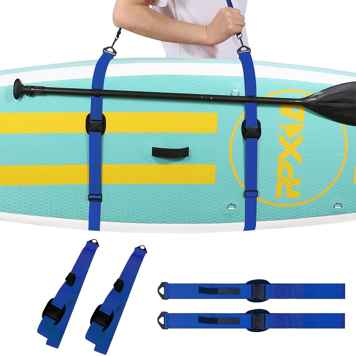 ZeYou - Correa de transporte para tabla de surf, Sup Paddleboard Carry Strap, correa de transporte ajustable, Kayak Surfboard Longboard Adjustable Carry Strap Shoulder Strap Paddle Board Accessories
