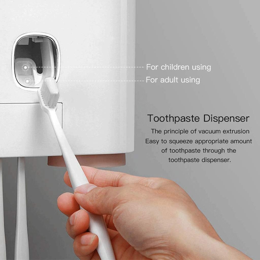 Technology Toothbrush Holder Wall Mounted Multi-Functional Stand for Bathroom Storage Organizer with Magnetic Suction Tooth Brush Cups(D)