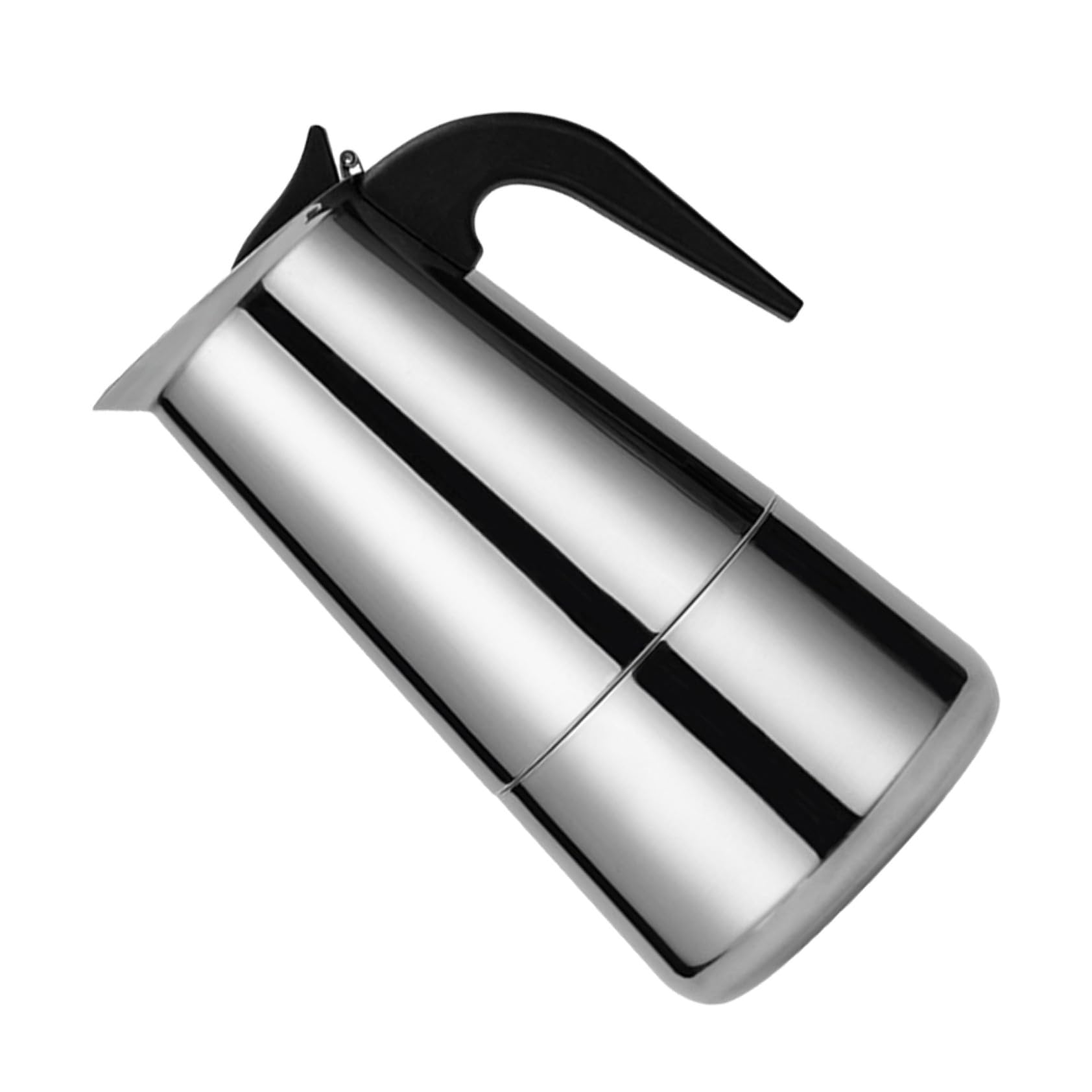 Cafetière Moka en Acier Inoxydable 9 Tasses 450ml Argenté | Poignée Cool-touch, Adaptée Cappuccinos, Lattes et Mochas, Usage Bureau et Maison