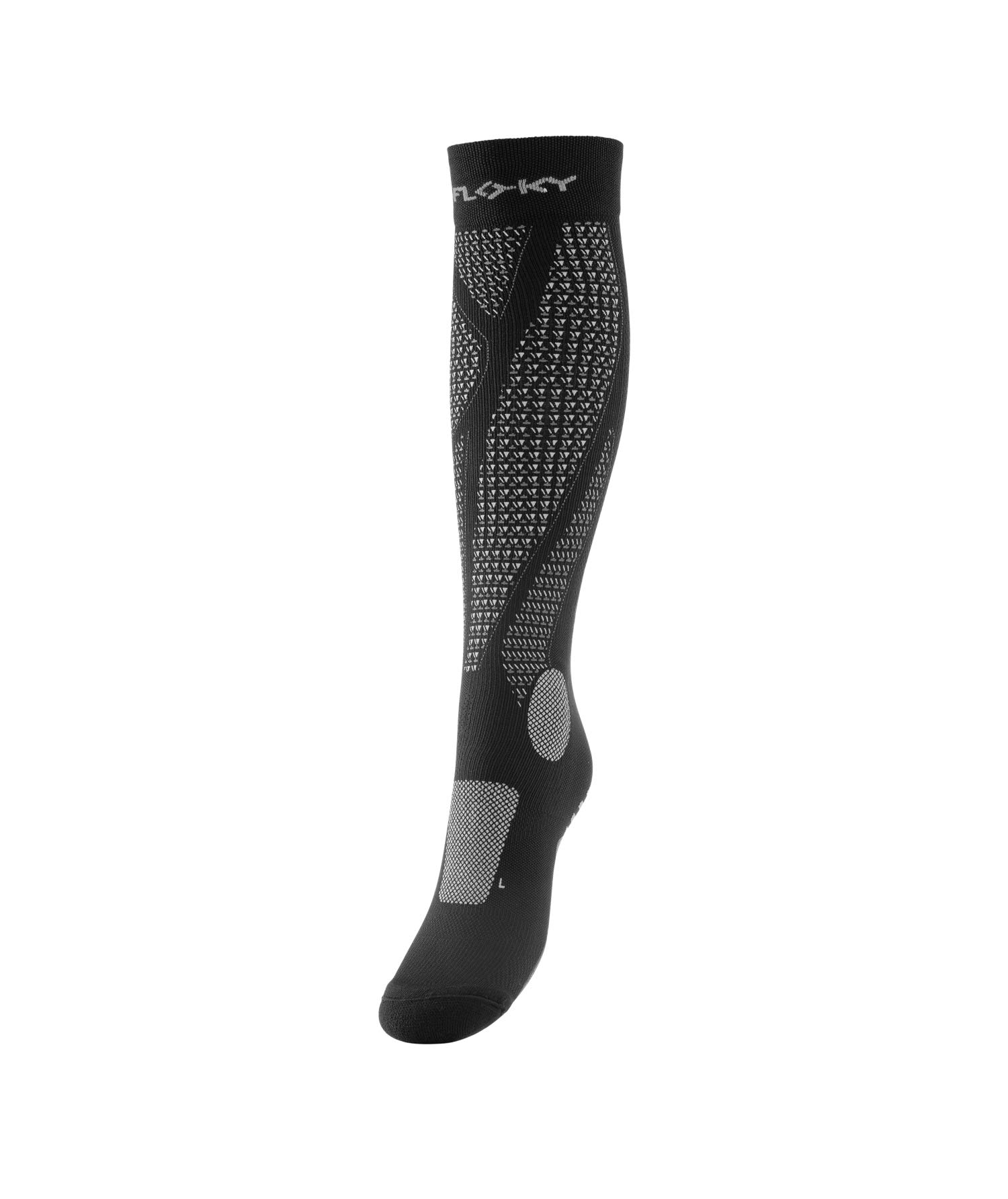 FLOKY, Calze Running Run-​Up Long, Calze a Compressione Uomo e Donna, Adatte per attività di Lunga Durata Come Running e Trekking, Protezione Infortuni, Taglia XS, Colore Nero, Made in Italy