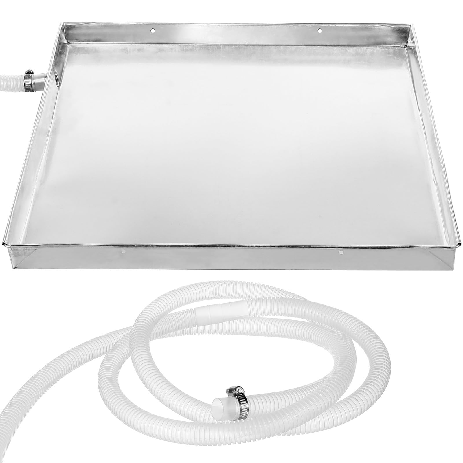Kisangel 1 Set Unit Drain Pan for Air Conditioner with Leak Proof Drip Tray and 6. 5ft Water Hose for Outdoor Ac Unit