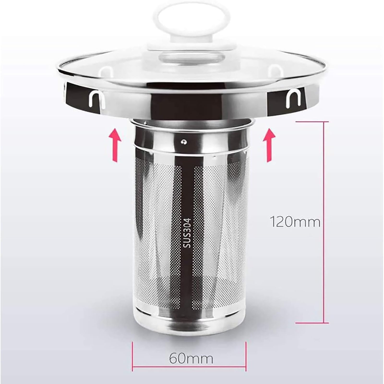 Hervidor de Agua eléctrico de 1,8 l, Tetera de Cristal, Tetera multifunción, Tetera eléctrica de Cristal con Espesamiento automático, Color Rosa