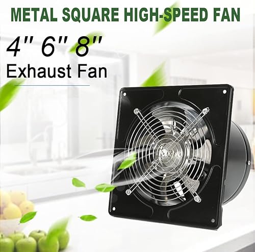 Miniatura 2 de Extractor de ventilación de hierro de metal de 4 pulgadas, silencio con válvula de retención antirretorno para ventana y ventiladores de ventilación
