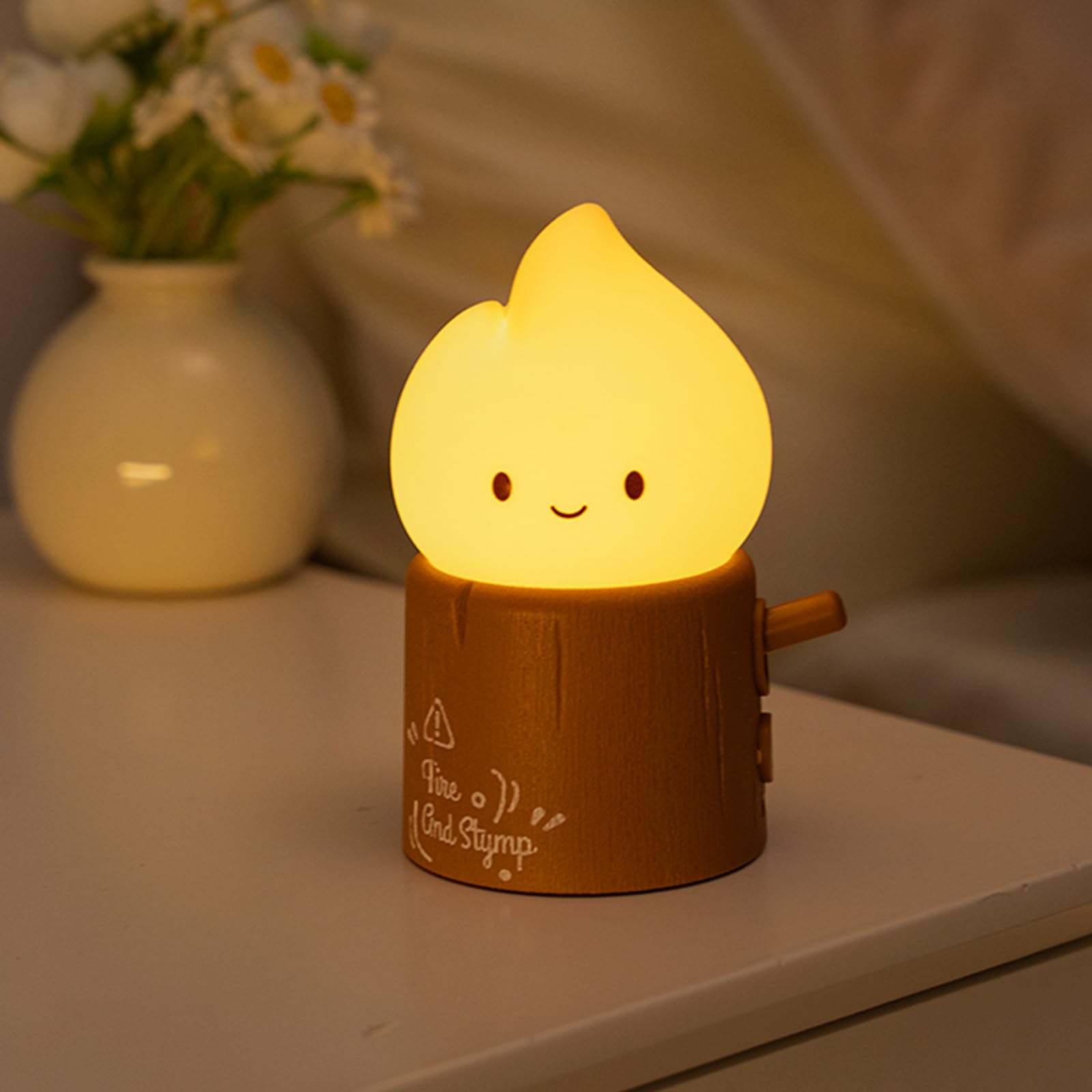 Deogos Ghost Campfire Night Light, Flamess Candle Lamp, Fire Lamp