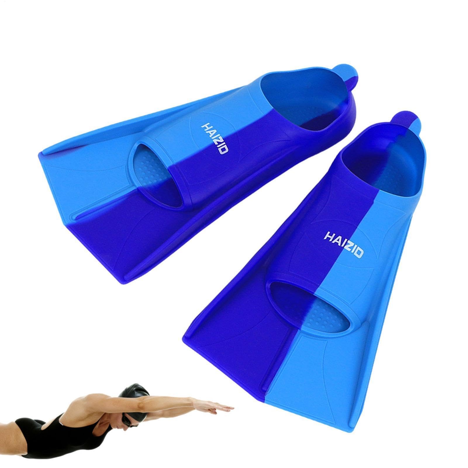 Flippers for Snorkeling,Silicone Anti Slip Swim Fins with Drainage Holes - Portable Swimming Aids for Men & Women, Soft Children & Adults Training Swim Gear