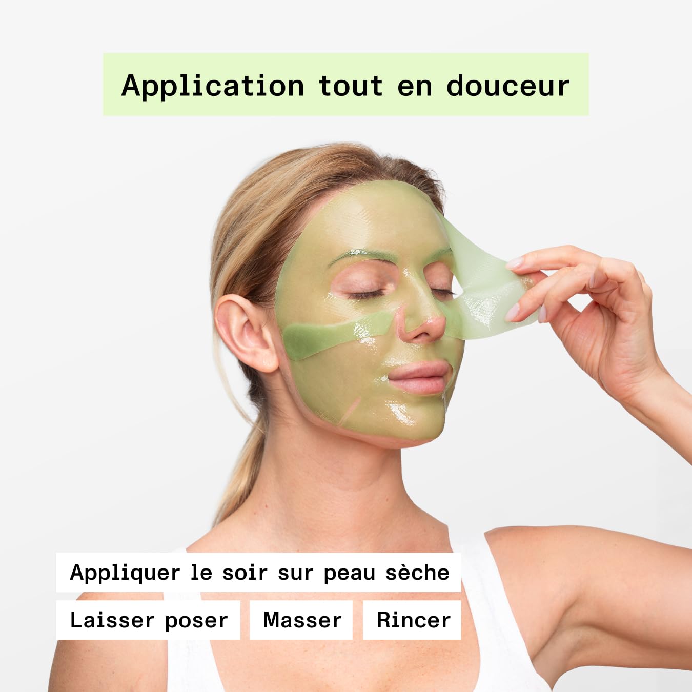 MASQUE VISAGE HYDROGEL HYDRATANT & ÉCLAT, Aloe Vera BIO, Collagène, Algues Marines, effet “seconde peau” pour peaux sèches, ternes, fatiguées, Made in France (6)