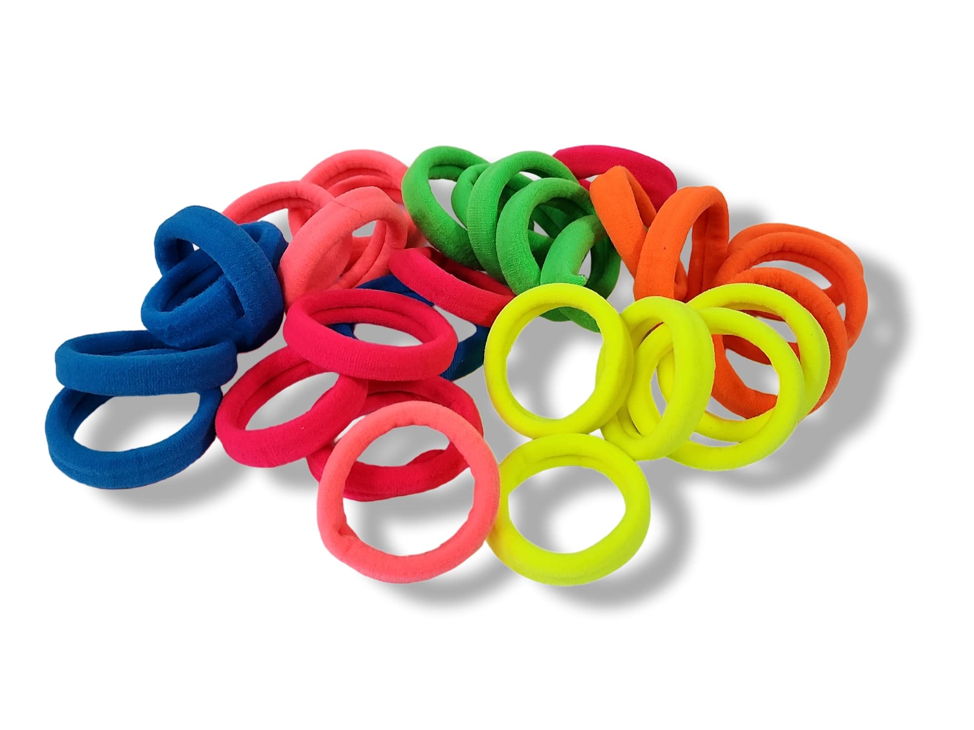 TopFinder® Small 30pc Thick Hair Plain Rubber Band With Beautiful Storage Organizer For Women Girls Baby Kids Stylish Fashion Jewellery Kit Pack (Assorted Color)