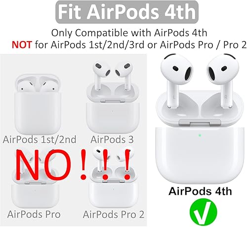 Miniatura 2 de 5 pares de ganchos para las orejas para AirPods, 4 ganchos para las orejas, alas de silicona de repuesto, diseño ergonómico, soporte antideslizante