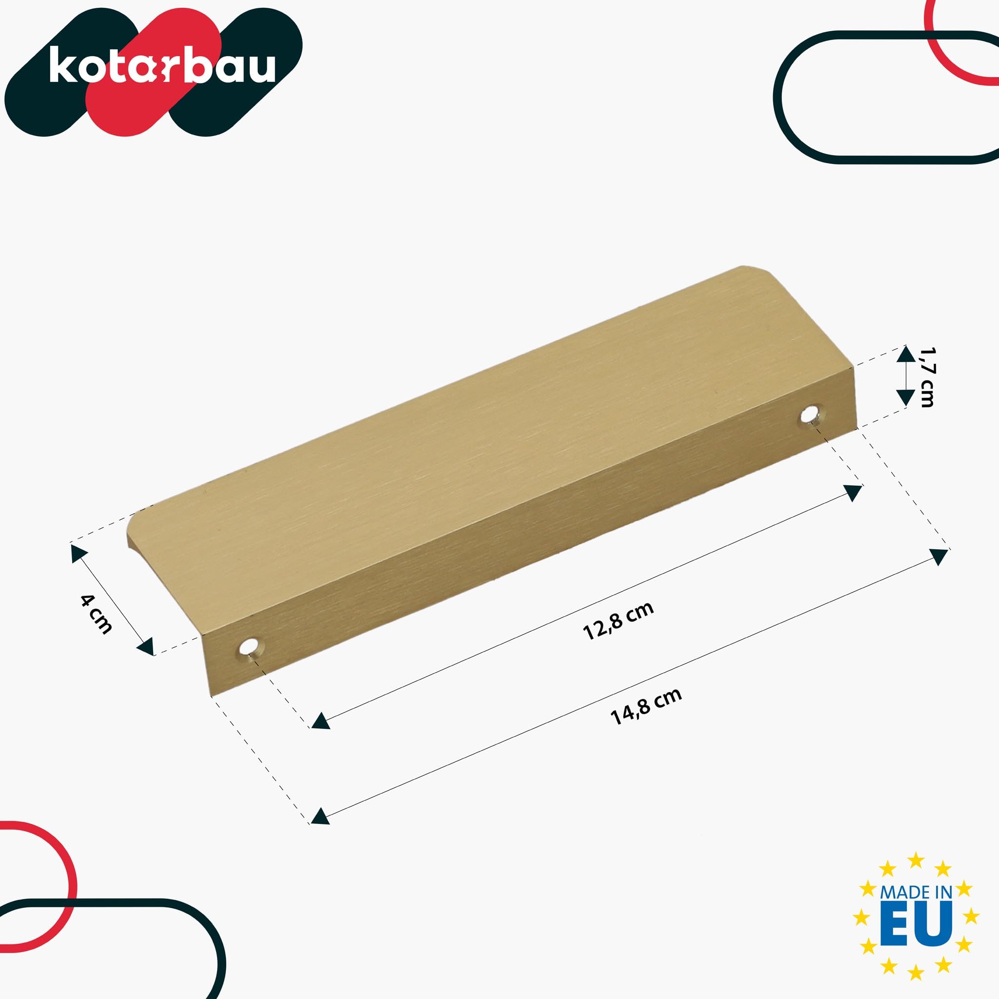 KOTARBAU® Tirador para muebles (148 mm), color dorado mate