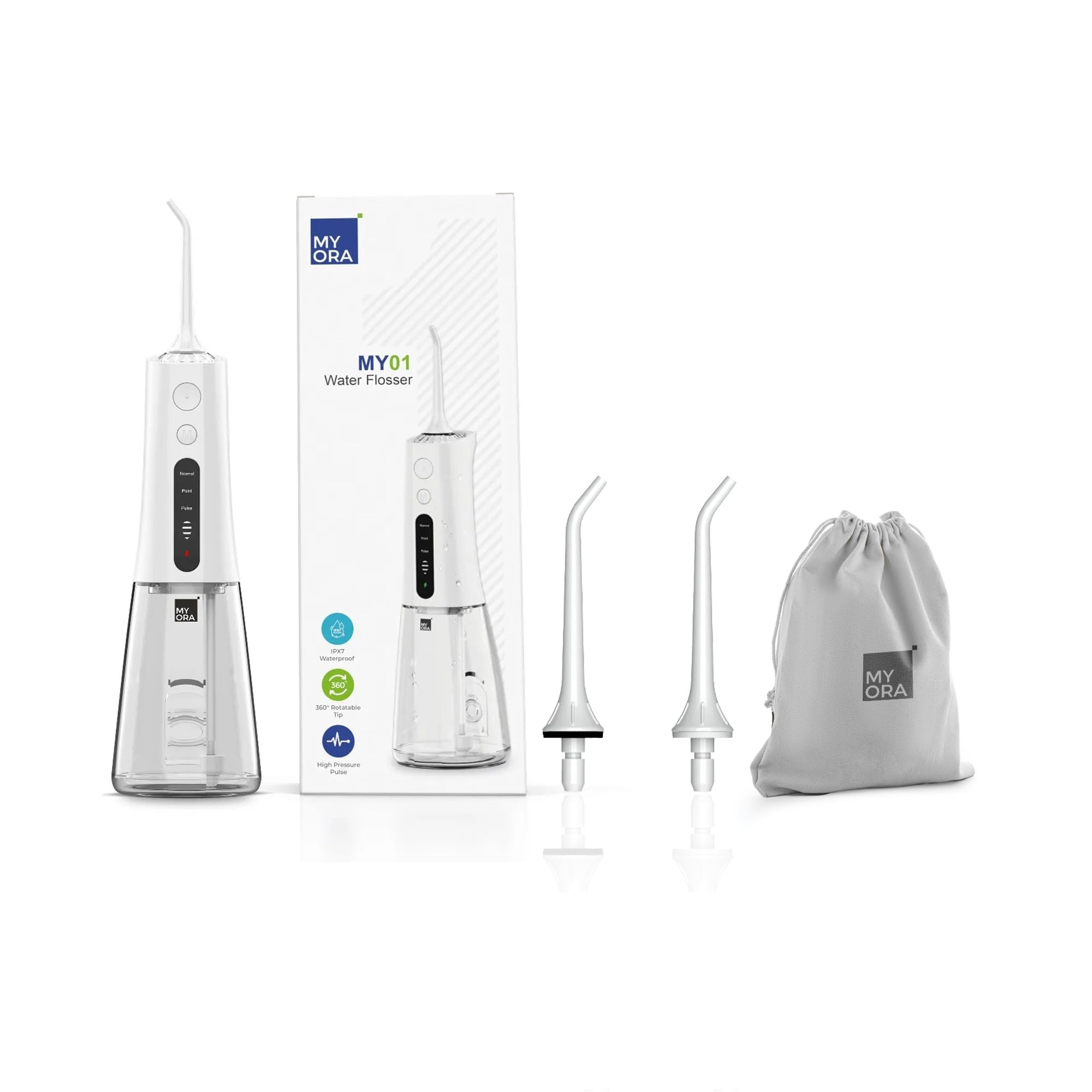 Waldent MyOra cordless Smart Dental floss Water Flosser MY01 with 300ml water tank capacity white | Portable & Rechargeable | IPX7 Waterproof | 3 Modes | Flossing at Home and travel | 2 year Warranty (B0CBXJ37B1) Amazon Price History, Amazon Price Tracker