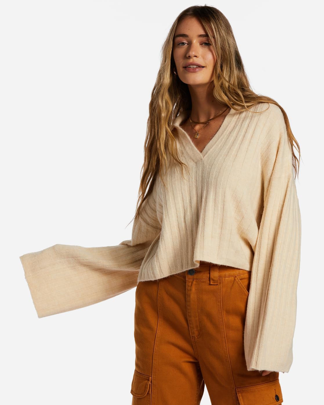 Billabong Womens Cropped Knit Sweater