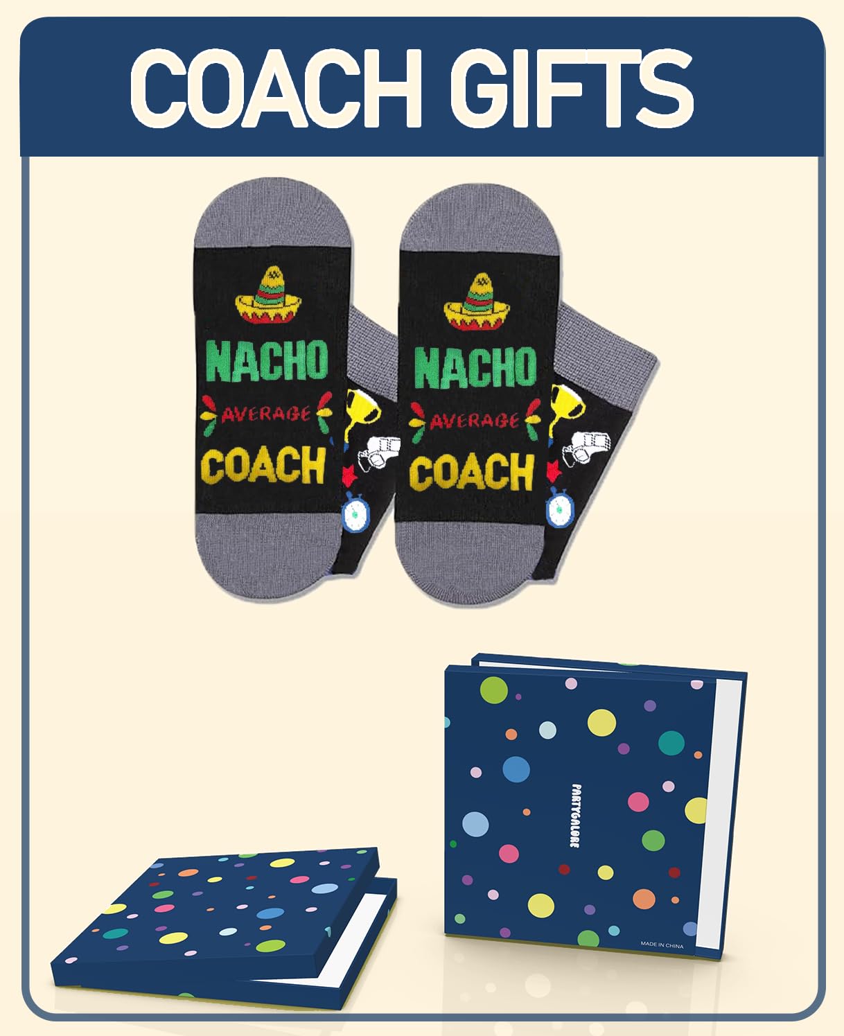 Coach Gifts for Men, Coach Socks Appreciation Gift, for Soccer Softball Basketball Men Women Coach
