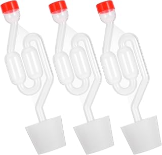 S-shaped Airlocks for Beer Fermentation 3pcs Bubble Airlock Set with 8mm Hole Stopper for Home Brewing Wine, Beer, and Pickling