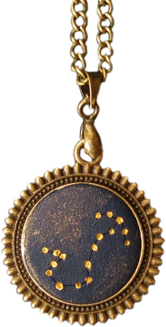 Custom Constellation Personalized Necklace for Woman Men Unisex Own Zodiac Sign Gold Stars Space Lover Gift Customized Birthday Present Astrology Pendant Astronomy Jewelry Night sky