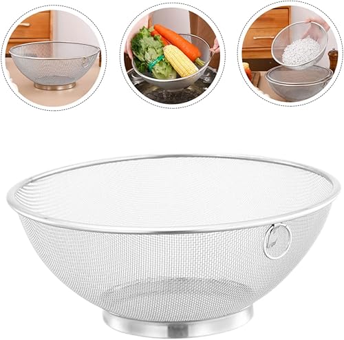 Miniatura 3 de Cesta de arroz de acero inoxidable Colador de fideos Colador grande Filtro de lavadora Cesta de lavado de verduras Cesta de frutas Cesta de lavado