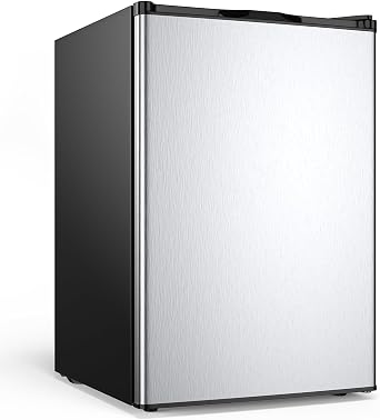 NAFORT Compact Upright Freezer 3.0 Cu. Ft. with Stainless Steel Single Door, Small Freezing Machine with Reversible Door, 7 Grade Adjustable Thermostat for Home Office