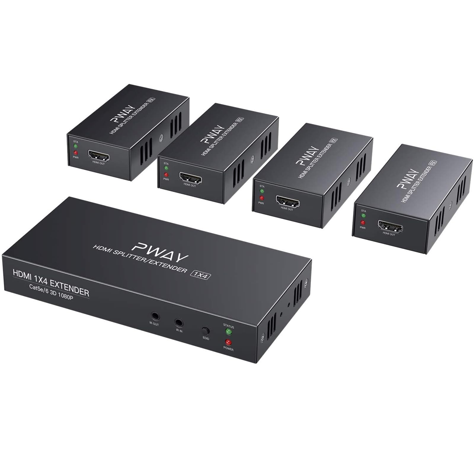 HDMI 4分配 エクステンダー　PoCタイプ HDMI 4分配 エクステンダー PoCタイプ、伝送距離70m＠1080P、40m