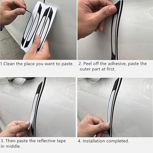 Miniatura 3 de Adhesivos universales reflectantes para proteger el borde de la puerta del automóvil, fibra de carbono, para el borde de la puerta del automóvil,