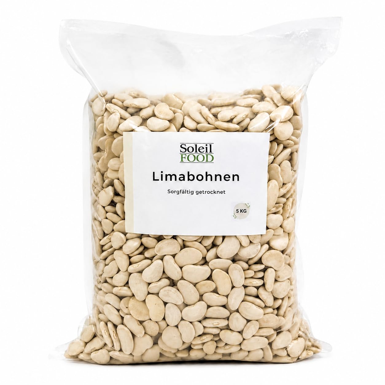 SoleilFOOD 5kg weiße Lima Bohnen Limabohnen getrocknet Butterbohnen Proteinquelle Hülsenfrüchte beans feinste Qualität