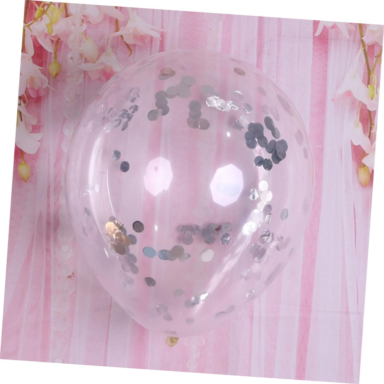 Toyvian 45pezzi Palloncini Trasparenti Con Glitter Per Decorazioni Di Compleanno e Matrimonio Accessori Festivi Per Feste Adatti Ogni Occasione Glitter Argento