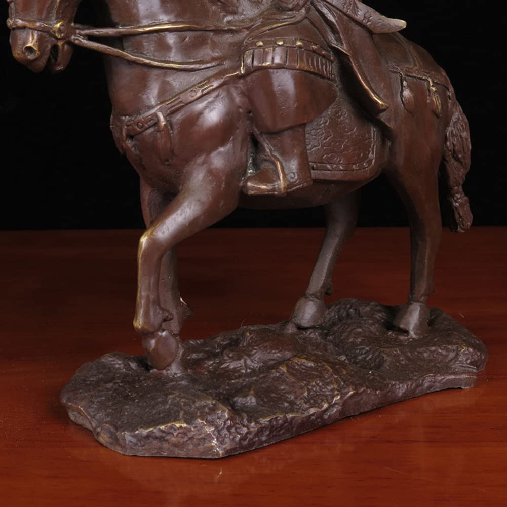 Amazon.co.jp: キャラクター彫刻の装飾、馬に乗ったジンギスカーン像の