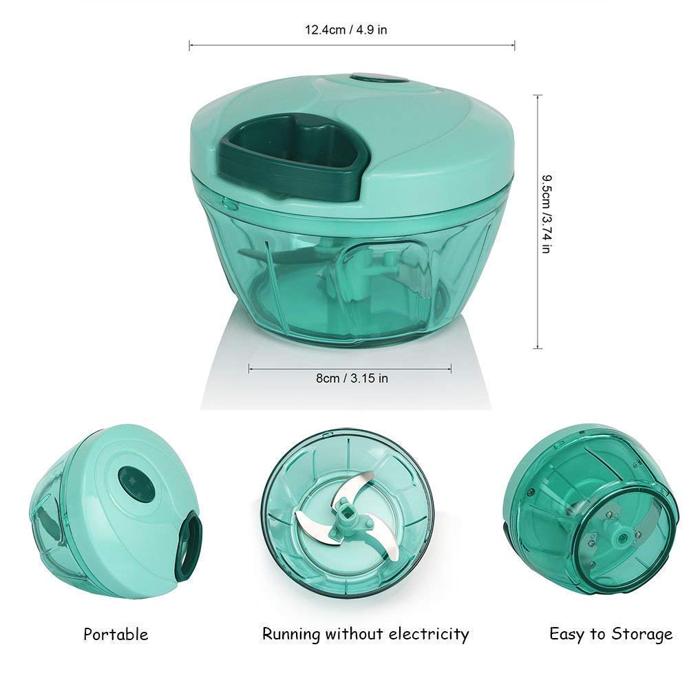 Gharonda Mini Handy 350 ml Dori/Thread Vegetable Chopper,Fruit Chopper with 3 Stainless Steel Blade 4