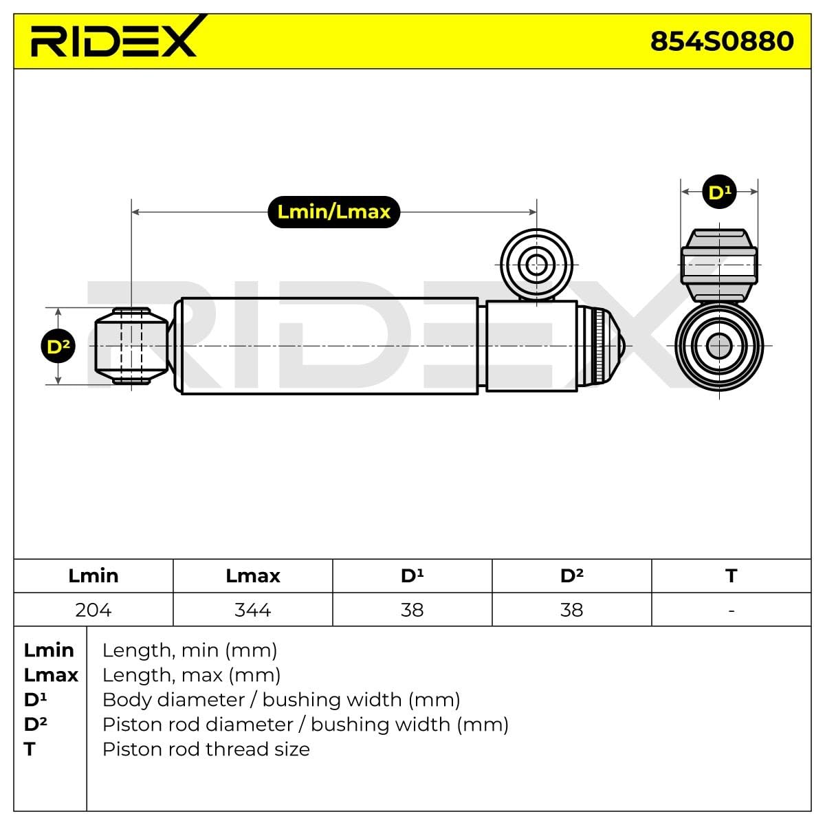 RIDEX 854S0880 2x Ammortizzatore Posteriore Compatibilità con FIAT Seicento / 600 Hatchback 187