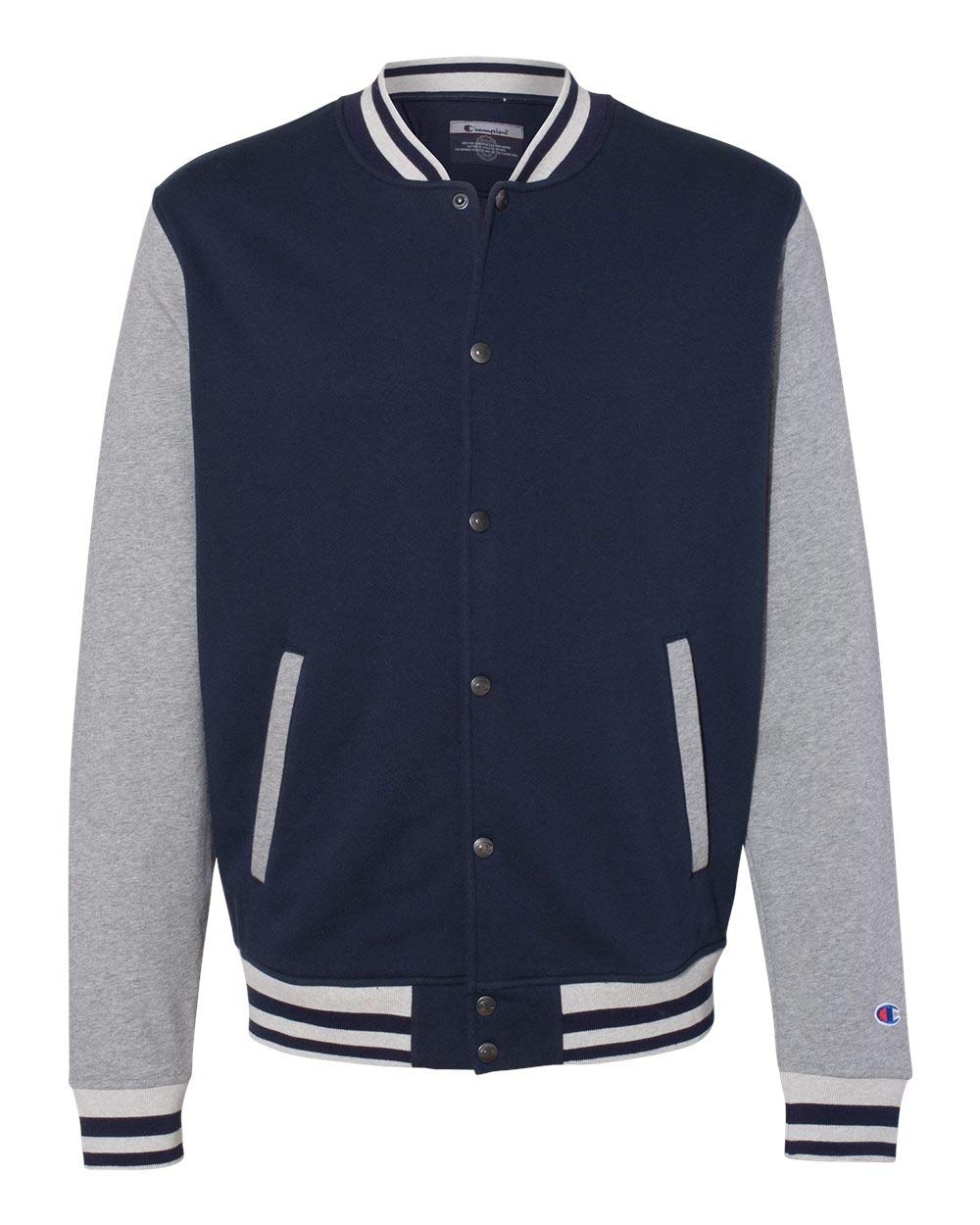 Champion - Unisex Bomber Jacket - CO100, Navy/ Oxford Grey, Medium