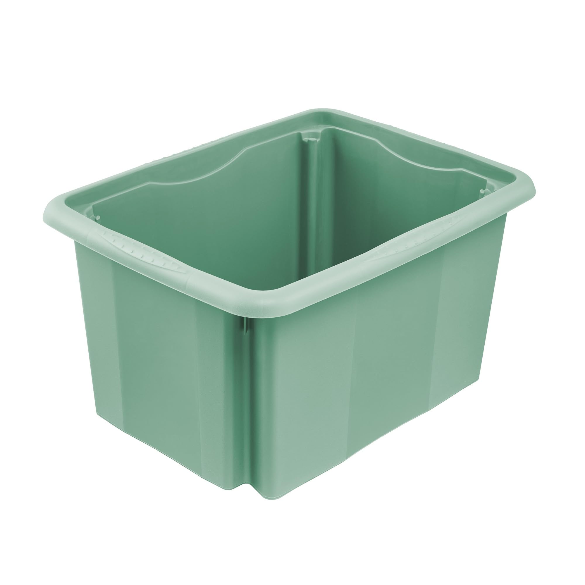 keeeper emil 3x Aufbewahrungsbox mit Dreh-/Stapelsystem, 54,5 x 39 x 29,5 cm, 45 l, Nordic Green