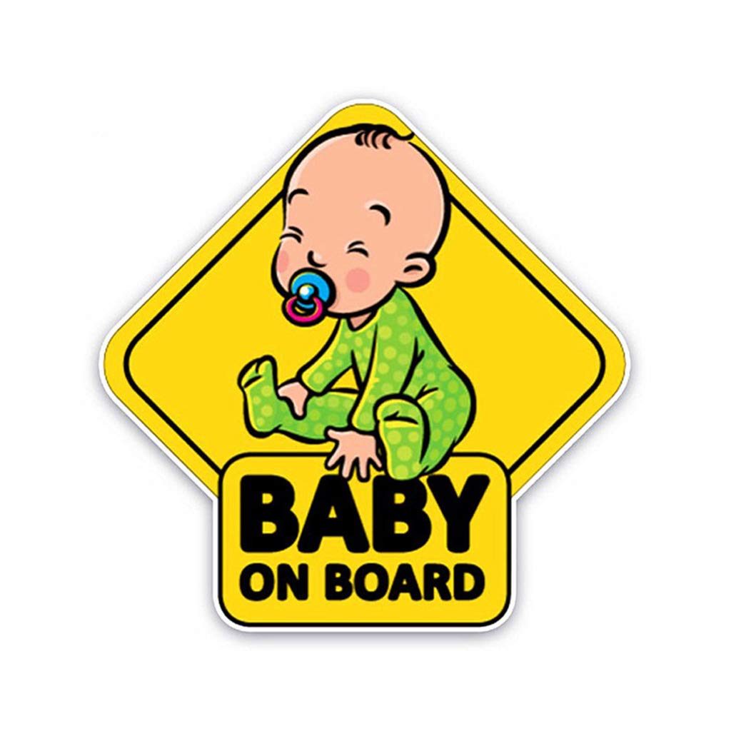 Yo-Happy Light Baby On Board Sticker Reflective Vehicle Car Signs Warning Sticker For Driver