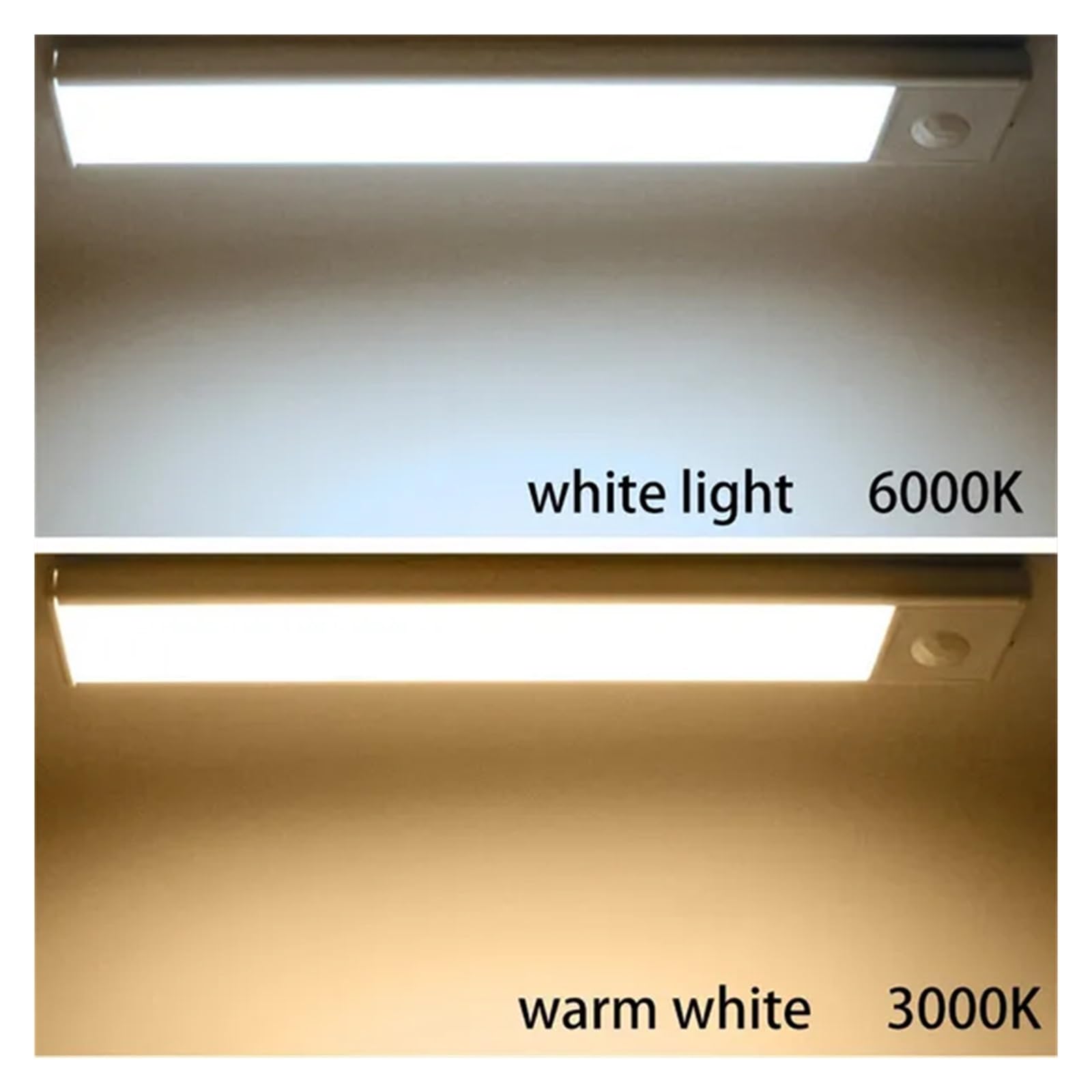 Oświetlenie Pod Szafką Lampa LED Z Czujnikiem Ruchu PIR Pod Szafką Możliwość Przyciemniania Akumulatorowa Lampka Nocna Schody Szafa Pokoj, Alejki Rurka Barowa Detektor Żarówka(100mm-Warm White,5Pcs)