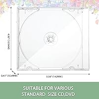 Vista 10 de LEIFIDE 50 piezas de 0.409 in de plástico CD Joya caso transparente de un solo disco DVD caso estándar CD DVD cubierta para protección reemplazo