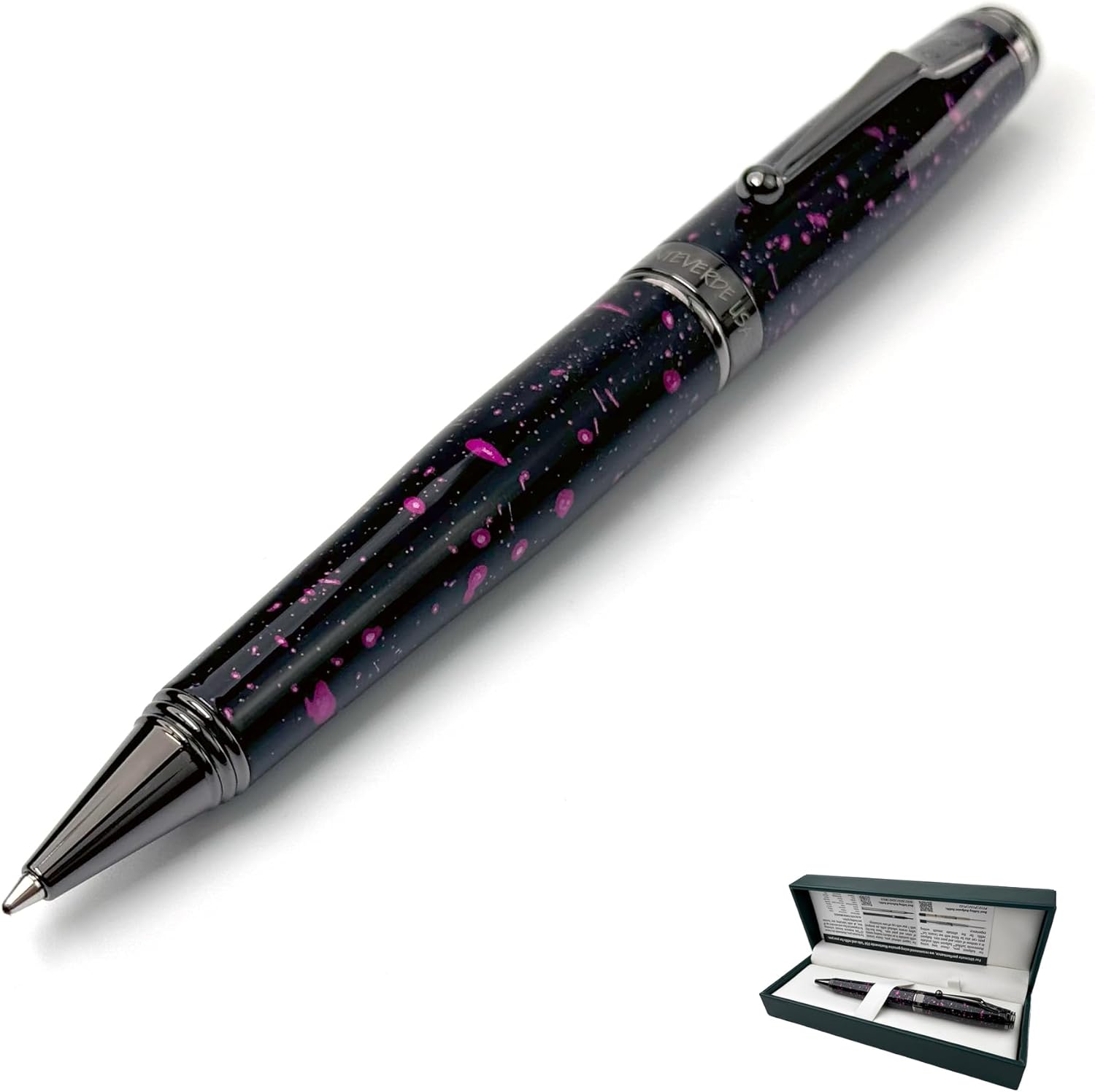 Monteverde USA Invincia Vega Ballpoint Pen - Starlight Purple, Multicolor Plated Finish, Eye-Catching Writing Instrument