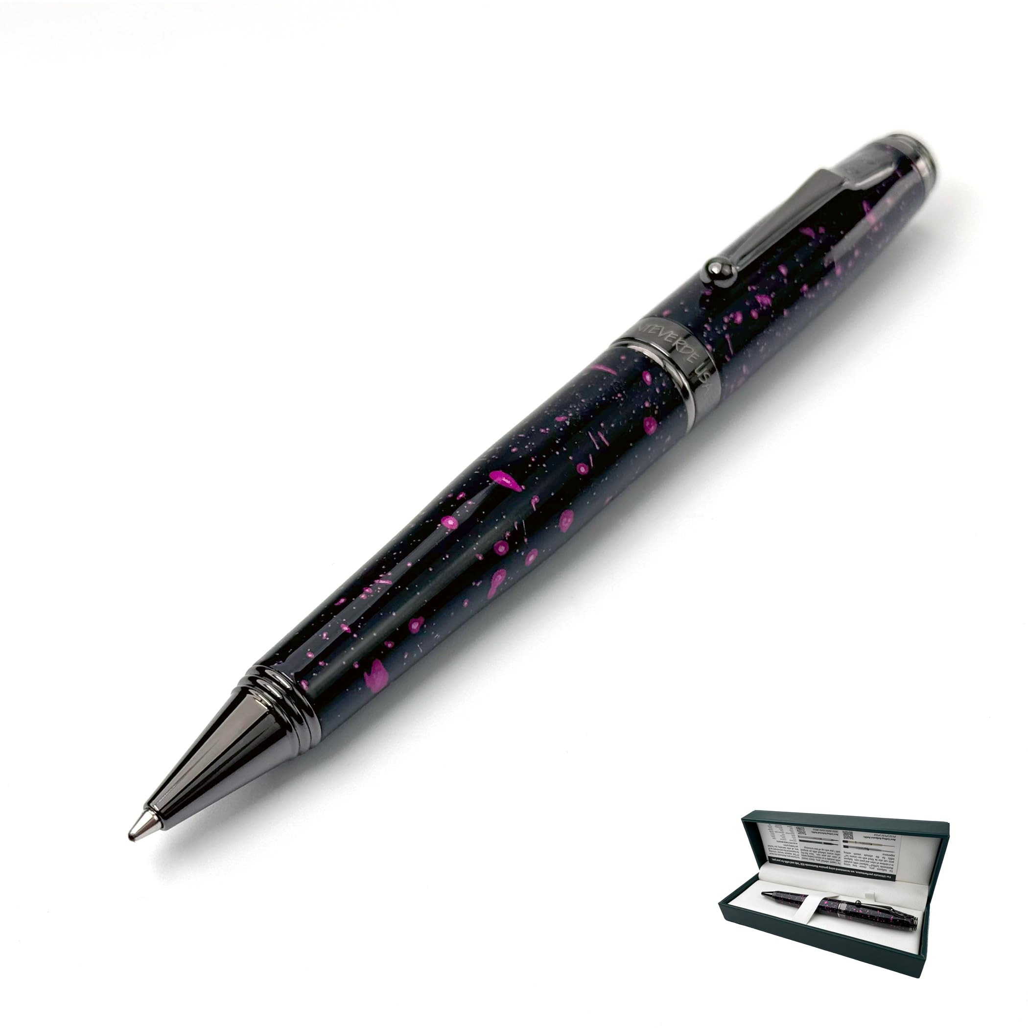 Monteverde USA Invincia Vega Ballpoint Pen - Starlight Purple, Multicolor Plated Finish, Eye-Catching Writing Instrument