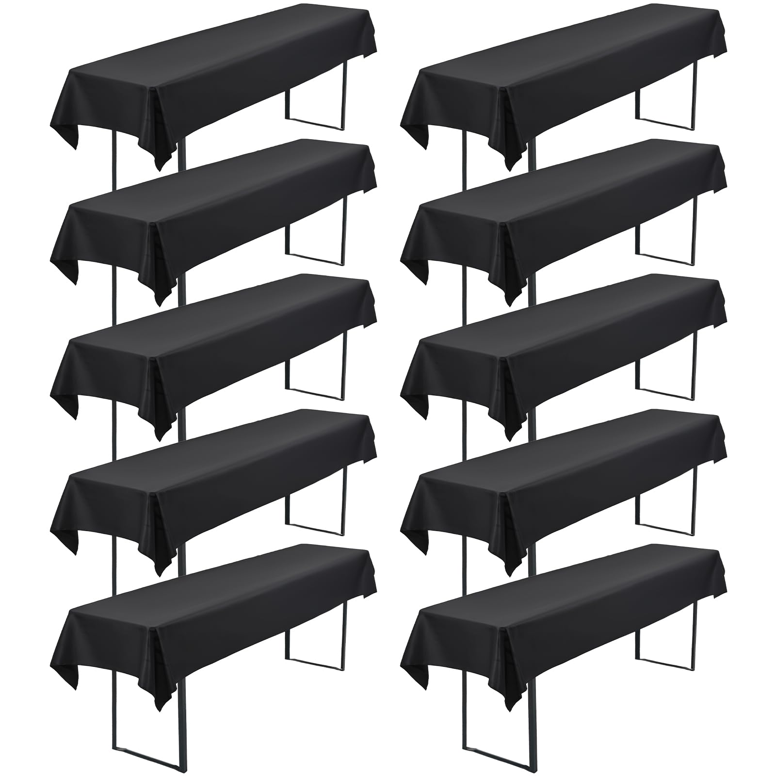 Pack de 10 manteles de cerveza gris oscuro, 250 x 110 cm, poliéster, mantel lavable y duradero, para jardín, fiestas, cumpleaños o barbacoa (gris oscuro)