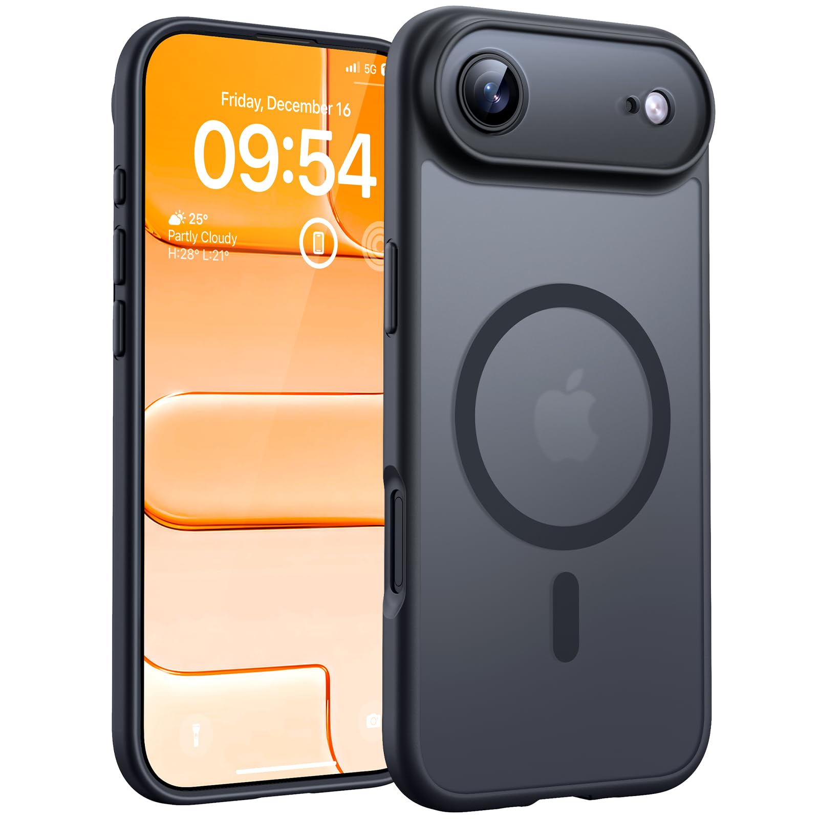 TOCOL Cover Magnetica per iPhone Air 6,5 Pollic, Compatibile con MagSafe, Anello Magnetico Incorporato, Protezione Fotocamera Integrata, Custodia Antiurto per iPhone 17 Air, Nero