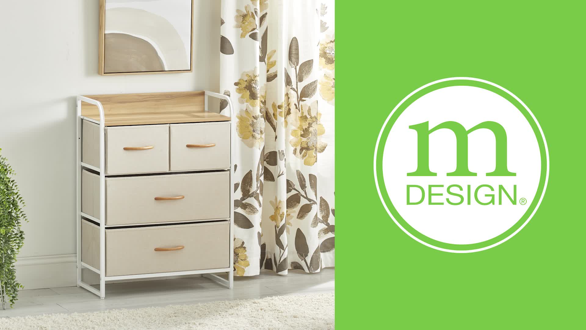 mDesign Cómoda para dormitorio con 4 cajones Mueble con cajones ancho