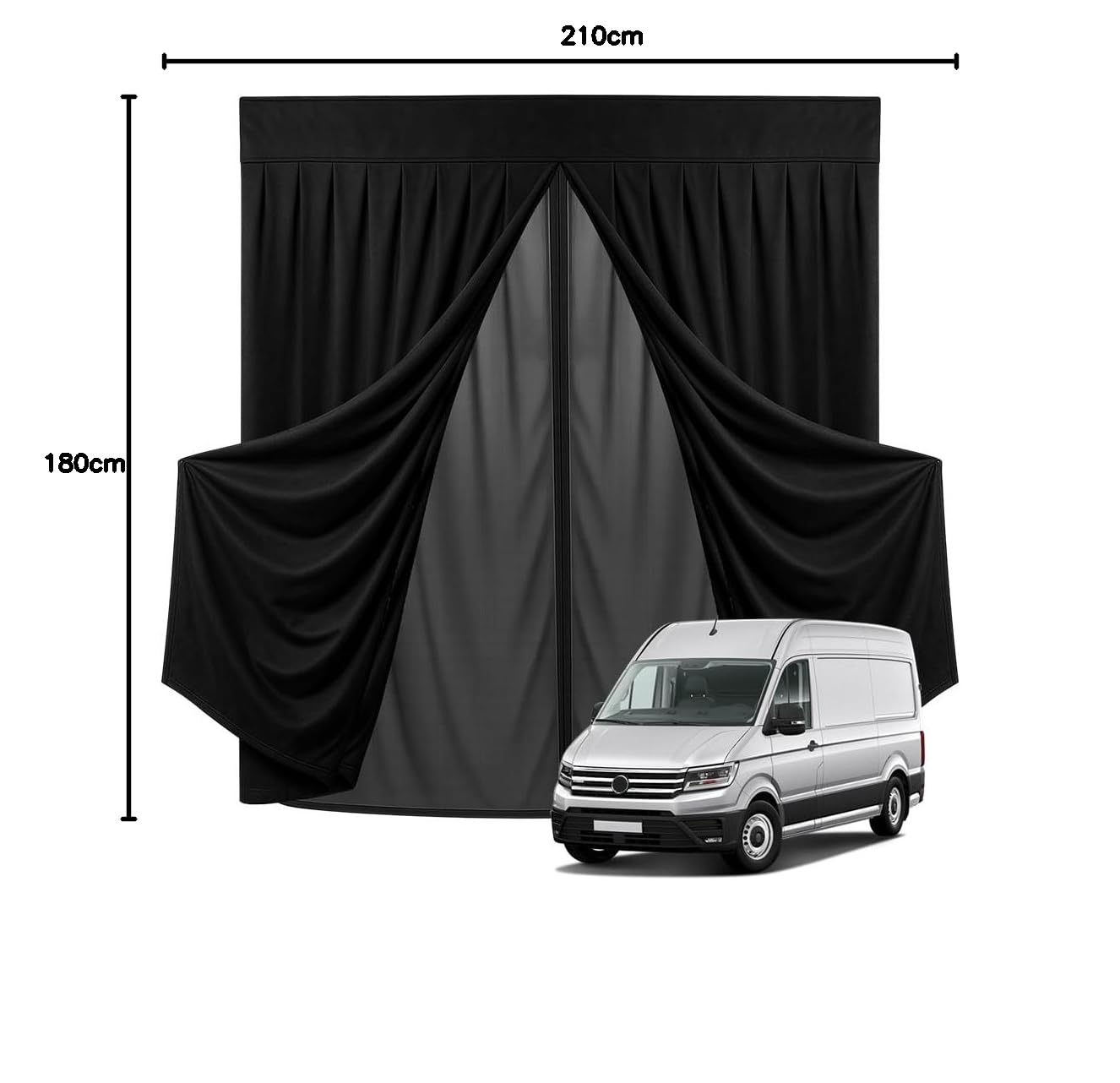 Zanzariera Compatibile con VW Crafter II >2017 per Portellone Posteriore, Zanzariera Magnetica Tenda Parasole contro Insetti e Sole, Rete Ombreggiante Campeggio