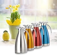 Vista 3 de Hervidor de té para estufa, frasco de café aislado de 2.5 cuartos de galón con doble pared de acero inoxidable, tetera silbante con mango