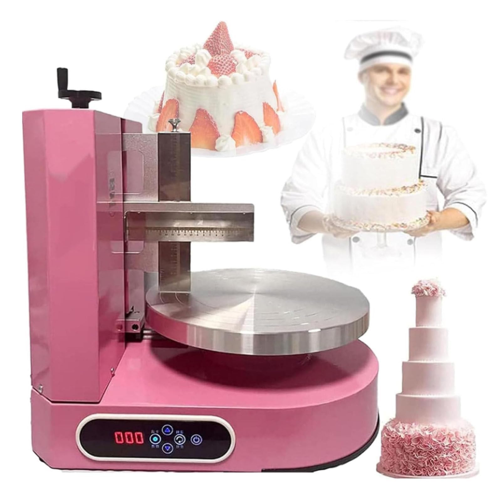 FHRKA Cake Making Smoothing Machine Birthday Cake Decorating Coating Machine, Cake Cream Spreading Coating Filling Machine Cake