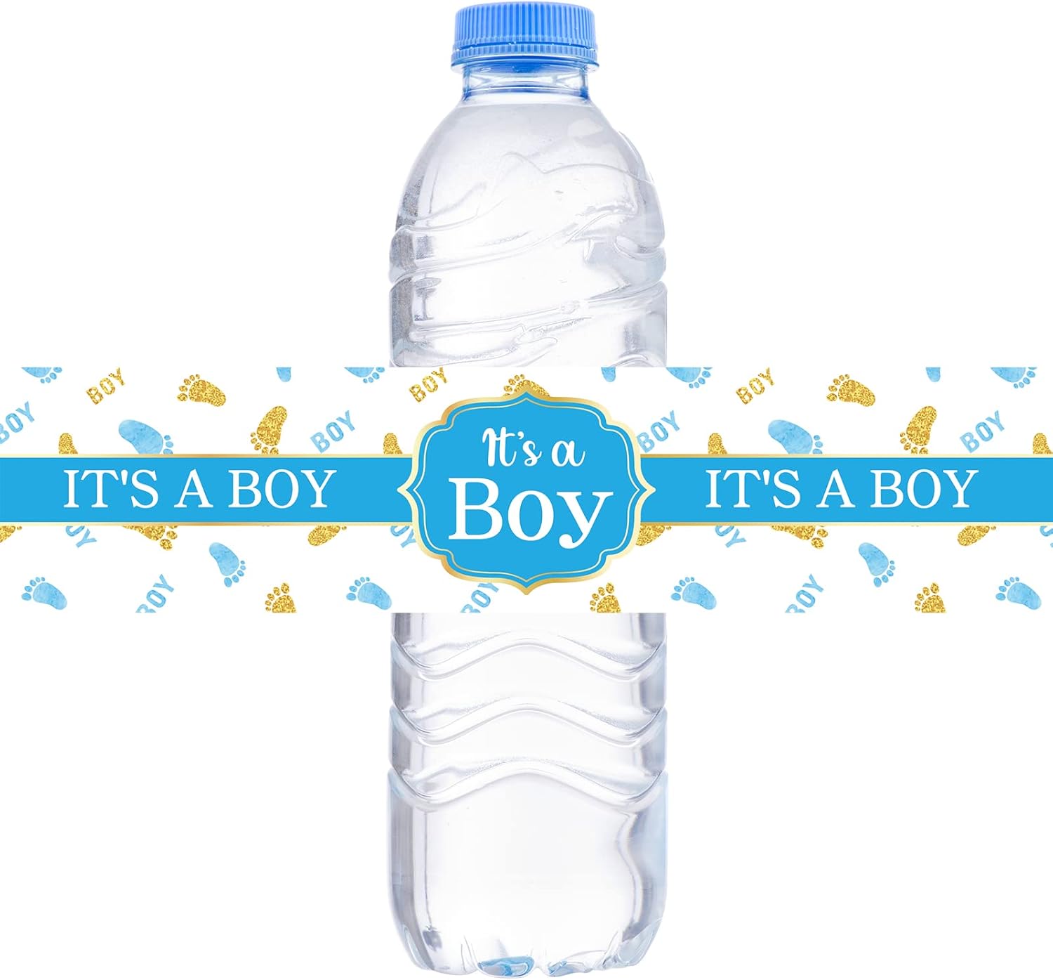 wowopa It's A Boy Water Bottle Labels Baby Shower Blue and