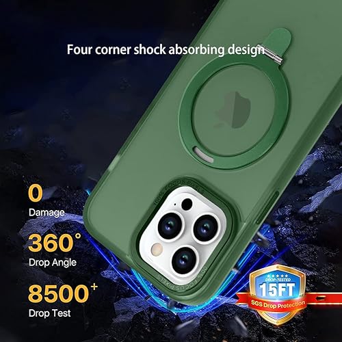 Miniatura 4 de ZIYE Funda para iPhone 13 Pro Max con soporte magnético invisible compatible con soporte magnético MagSafe, correa de agarre protección militar